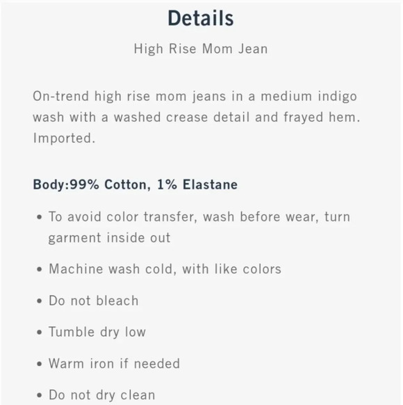 Abercrombie and Fitch The Mom High Rise Tapered Leg 90s 26" Ankle Jeans 2 or 26 - Picture 15 of 16